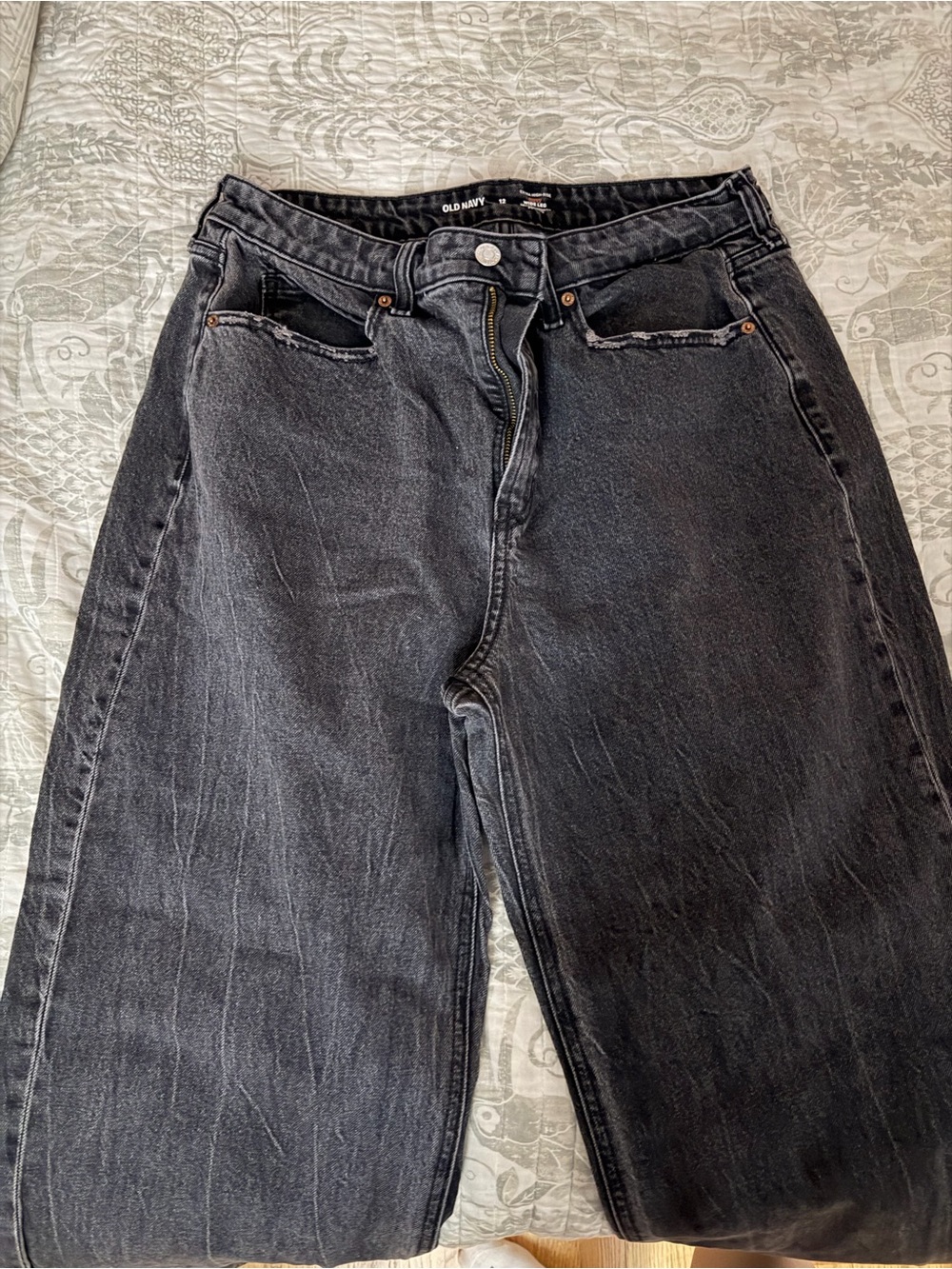 Old Navy curvy Dark Gray High-Rise wide leg Jeans